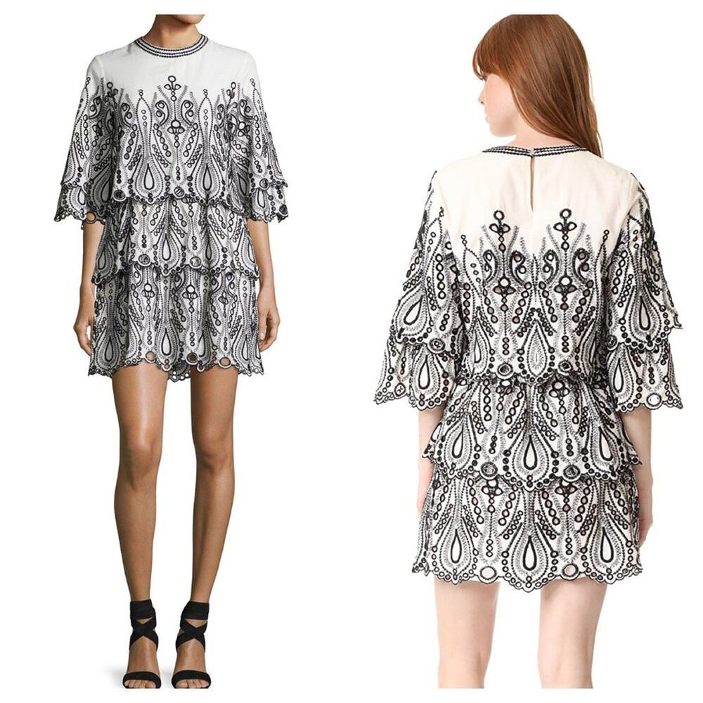 NEW IRO Emboridered Cotton Mini Dress White